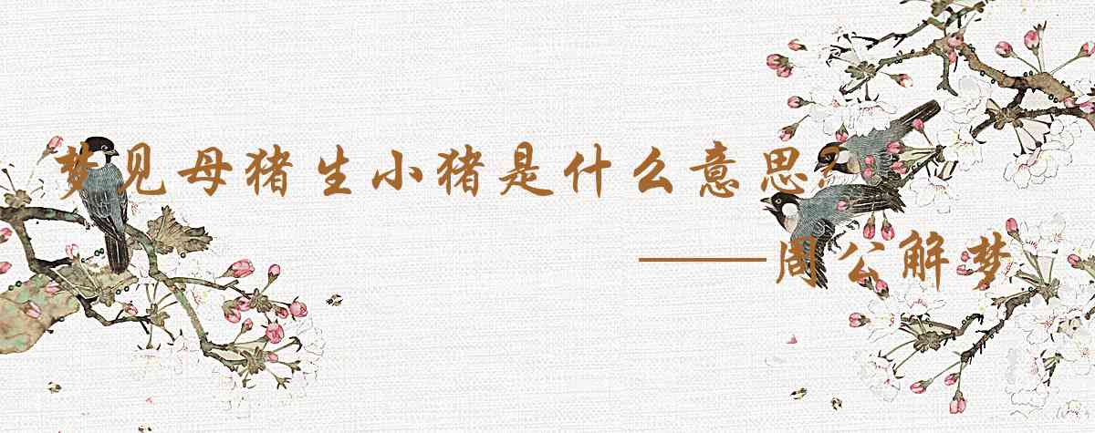 周公解夢,夢見母豬生小豬是什麼意思，夢到母豬生小豬好不好