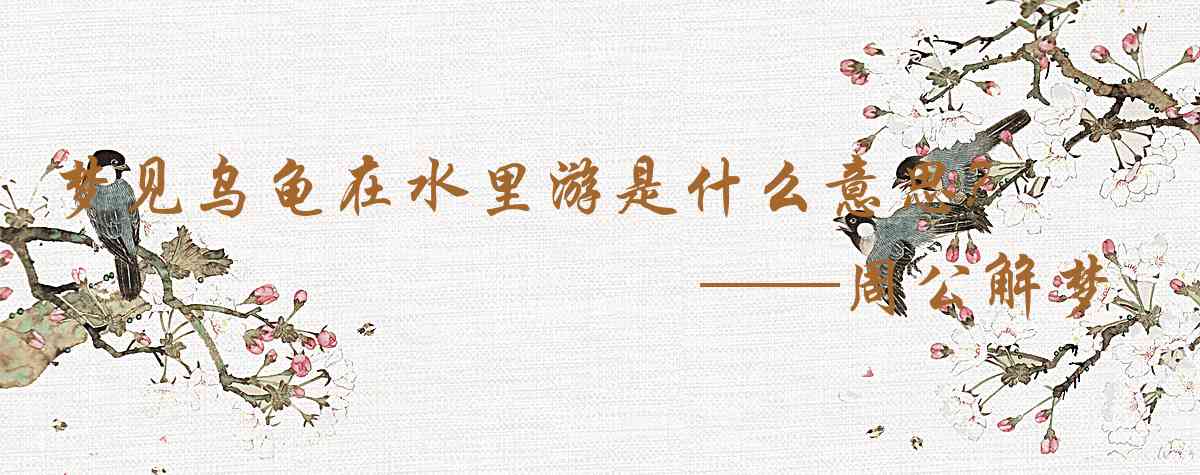 周公解夢,夢見烏龜在水裏遊是什麼意思，夢到烏龜在水裏遊好不好